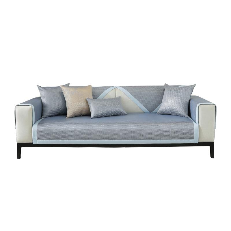 Летняя подушка для дивана из ледяного шелка. Нескользящий летний коврик. Подушка для сиденья. Четыре сезона. Универсальный грязеотталкивающий светильник. Роскошный стиль. Универсальный чехол для дивана.