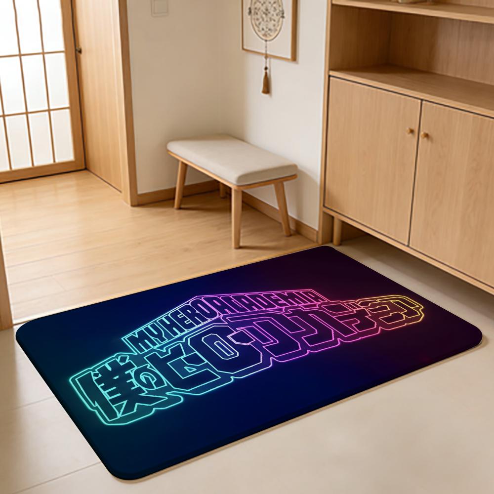 ANIME M-My Hero Academia Floor Mat Absorbent Floor Mat Non-Slip Entrance Rug for Bathrooms Restrooms and Toilets