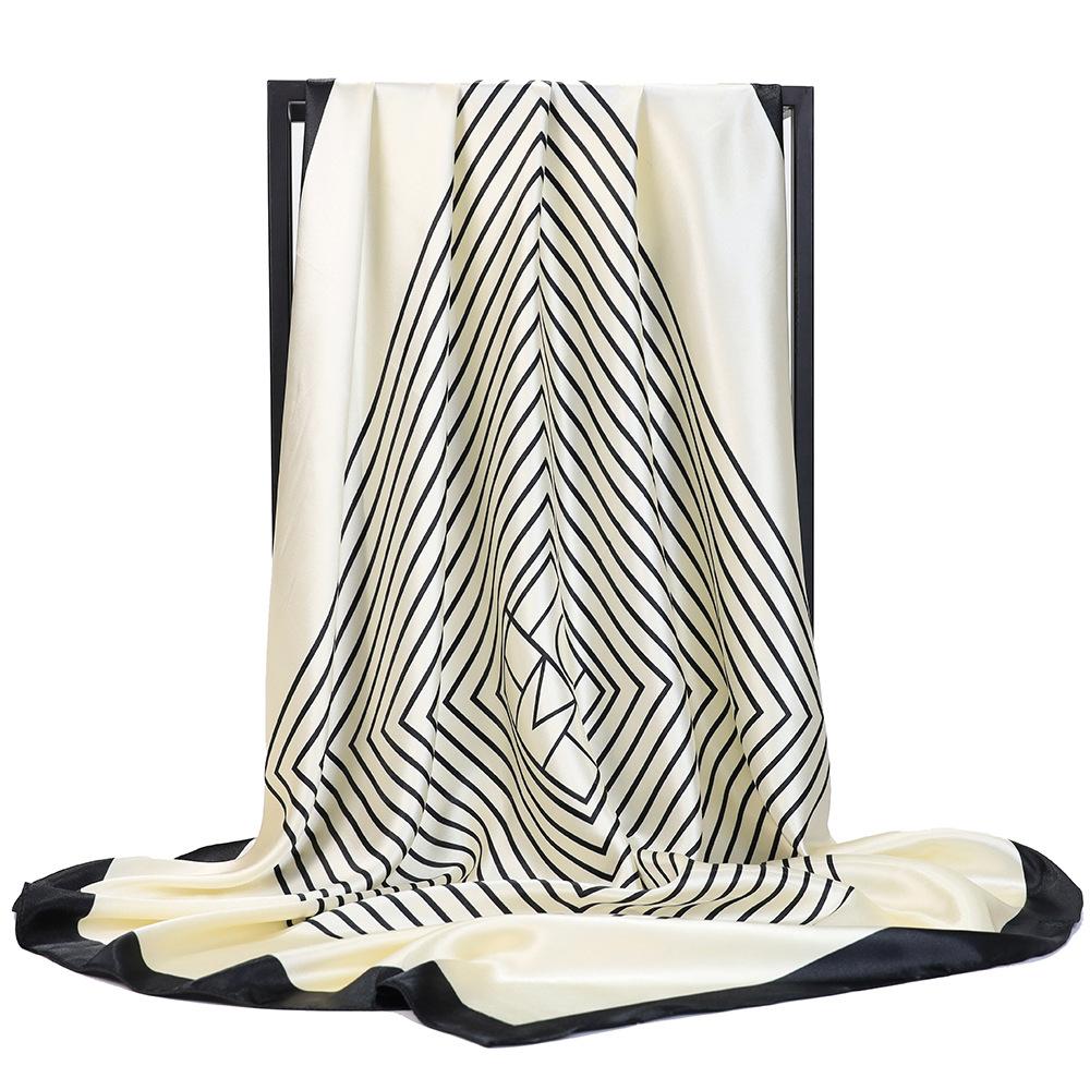 Высококачественные роскошные шелковые шарфы, повязка на голову, шарфы, шейный шарф для женщин, шелковый шарф с цепочкой, женская декоративная шаль