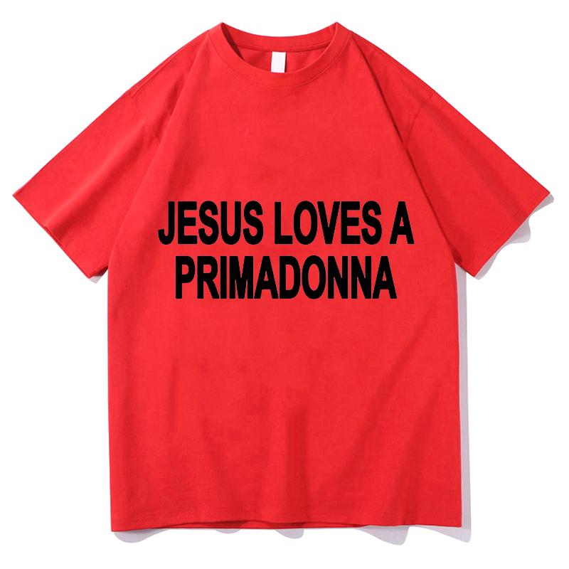 Футболки с принтом Nessa Barrett Jesus Loves A Primadonna Мерч Унисекс Одежда Тренд Повседневная С коротким рукавом Эстетичные Топы Одежда из чистого хлопка
