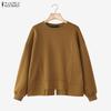 Women Casual Round Neck Loose Long Sleeve Autumn Tee Tops