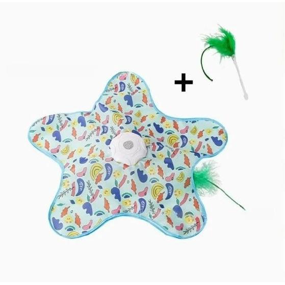 Cat Toys Interactive Hide and Seek Cat Toy with Mouse Squeaky Motion Activated Moving Concealed Feathers Kitten Teaser Toy