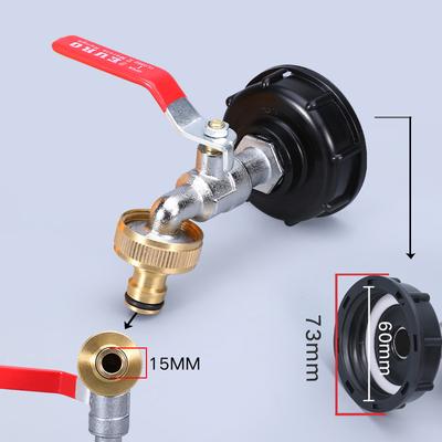 1 Комплект S60X6 Крупная Резьба К Сплаву 1/2" 3/4" Кран С 15Мм Быстроразъемным Соединением Садовые И Домашние Детали Клапана Адаптер Крана Для Резервуара Ibc