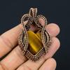 Драгоценный камень тигровый глаз в форме сердца, медная проволока, обернутая ювелирными изделиями ручной работы, кулон, свадебный подарок