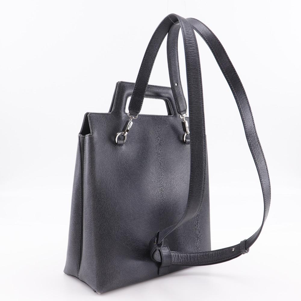 Salvatore Ferragamo Сумка Gancini DX-21 8674 3WAY серая тисненая кожа женская б/у