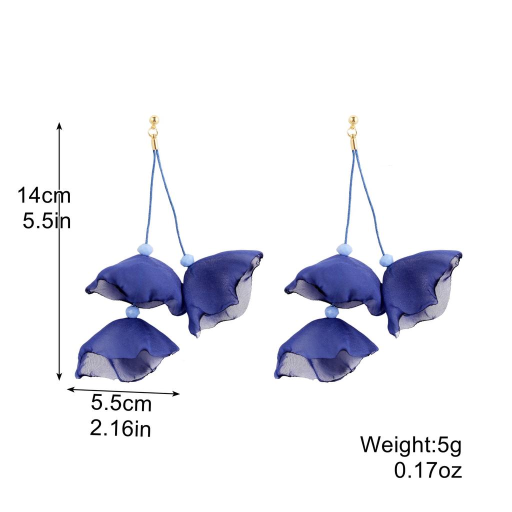 Преувеличенные серьги-кисточки с цветами, серьги для личности, темпераментные длинные тканевые серьги, серьги с красными цветами, модные серьги 2026, повседневные украшения