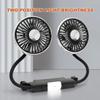 360° Adjustable Car Fan With LED Light USB Dual Head Cooling Air Fan Independent Switch 3-Speed Auto Headrest Fan For Rear Seat