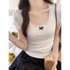 White Pure Desire Sweet Lace Slim Fit Short-sleeved T-shirt for Women Summer New Style Right Shoulder Short Inner Top Ins