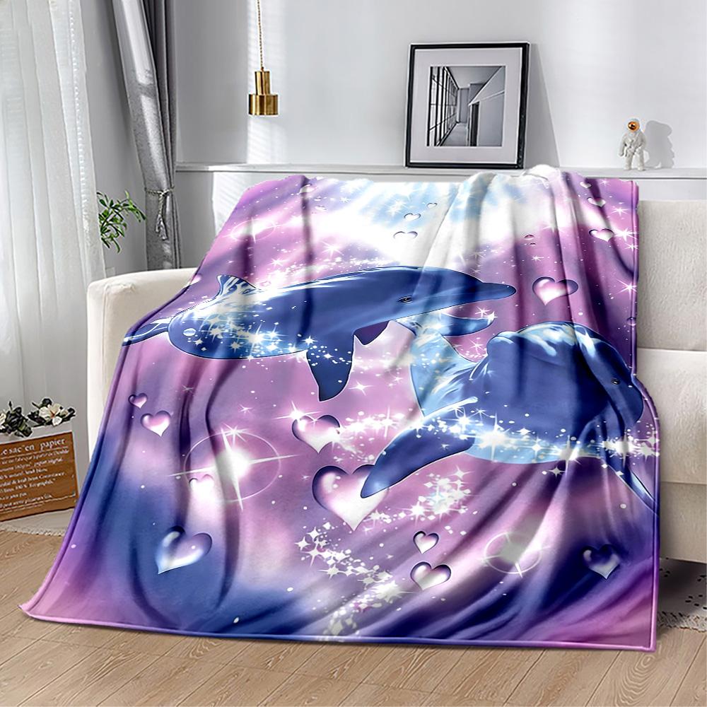 1pc Cute Elephant on Moon Blanket Soft Comfortable Lightweight Perfect for Travel Camping Picnics Sofa Office Bed Living Room Ideal Gift for Friends