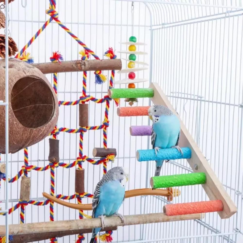Wear-resistant Bird Cloud Ladder Wood Parrot Grinding Claws Stick Bird Climbing Ladder  Hamster