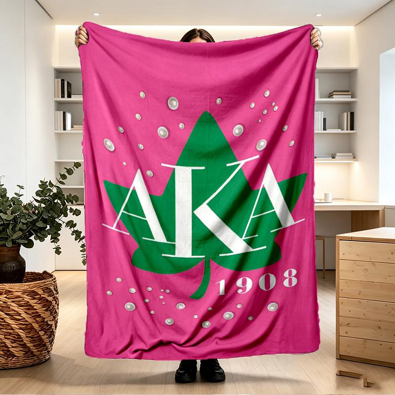 Alpha Kappa Alpha Print Blanket - Soft & Comfortable, for Bedroom, Travel, Sofa, Home Decoration - Birthday Christmas Gift for Friend