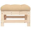 VidaXL Garden Footrest with Cushion Solid Pine Wood, Stool, Ottoman Footrest, Garden Stool, Pouf, 825667