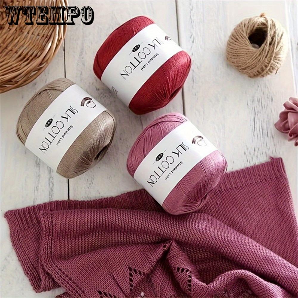 4-Piece Premium Cotton Silk Blend Yarn #6 Lace Thread for Knitting & Crochet Ideal for Shawls Scarves Sweaters Available In Multiple Colors