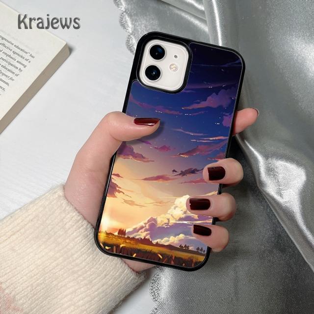 Аниме Природный Пейзаж мягкий Чехол для Телефона для iPhone 17 Air 16 15 14 plus 12 13 pro max coque Чехол Fundas