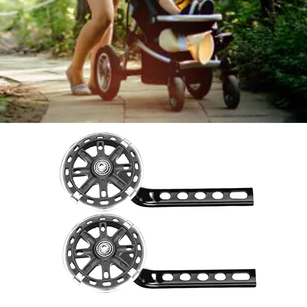 Kids Bike Auxiliary Wheels Children Bicycle Training Wheels for Boys Girls Safe Riding Black
