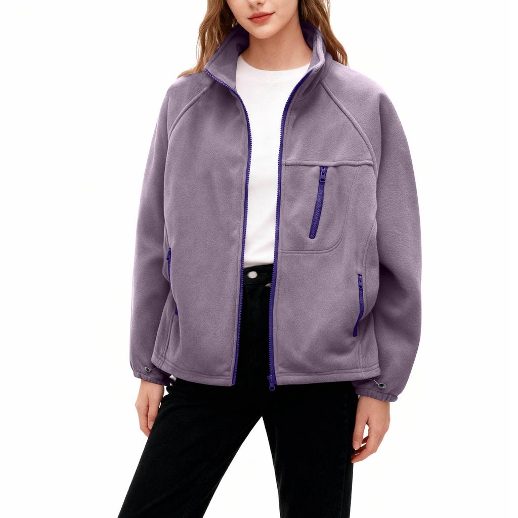 Женское модное повседневное пальто большого размера с длинным рукавом, утолщенное и на флисовой подкладке, со стойкой