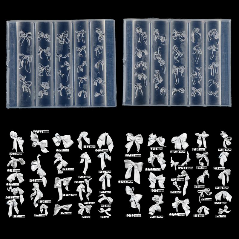 Силиконовые формы для нейл-арта с бантами 3D Множество кружевных бантов-лент Форма для салонного маникюра DIY Профессиональное украшение для ногтей