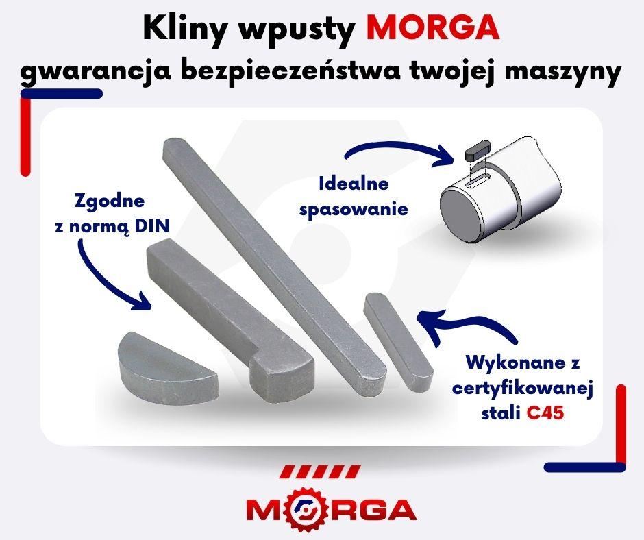 Prismatic key 14x15x500 DIN 6885 Steel C45 MORGA