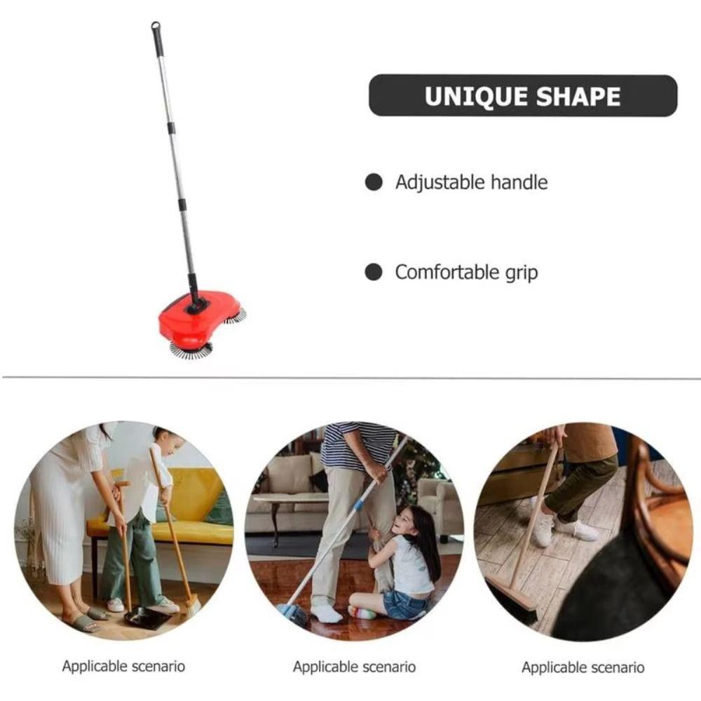 Adjustable Handle Hand Push Sweeper Stainless Steel Handle Carpet Sweeper Loose Debris