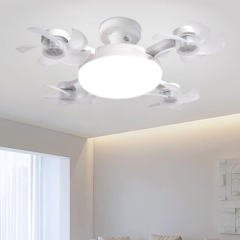 Потолочный вентилятор с патроном E27 и светильником 50 Вт/60 Вт LED освещение Маленький потолочный вентилятор Бытовой вентилятор для спальни Лампа