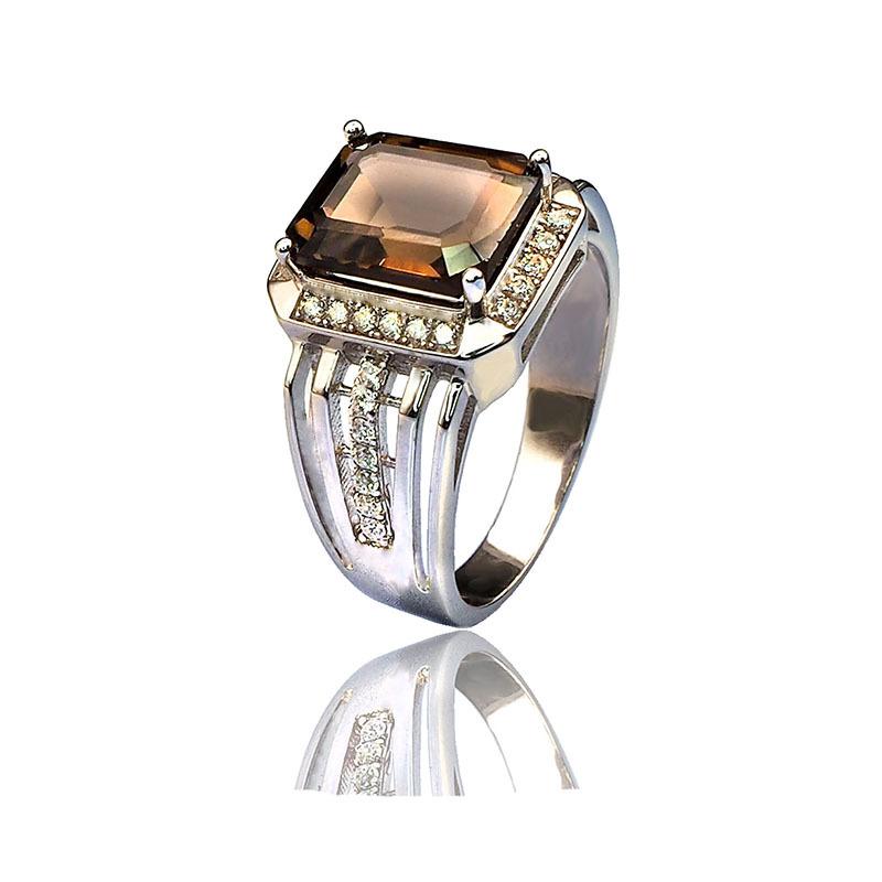 Мужское кольцо из серебра S925 с тесаным кристаллом - роскошное, универсальное, кольцо с драгоценными камнями на удачу, модный аксессуар.