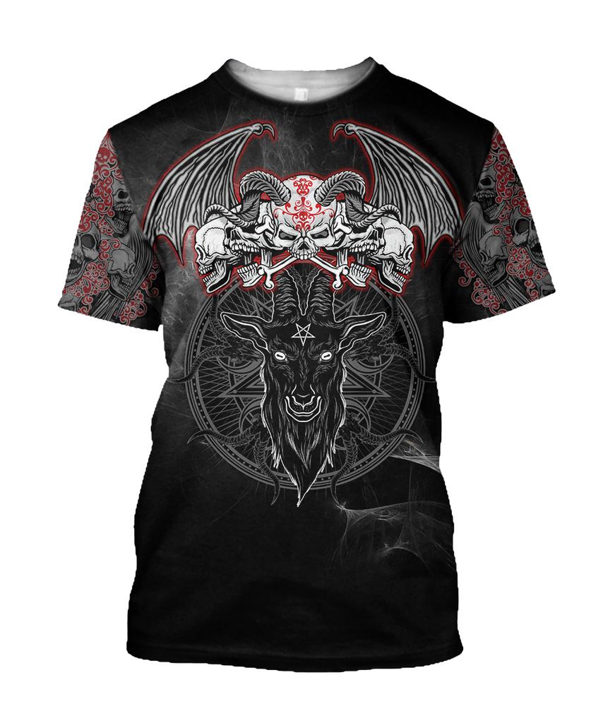 Devil Pattern 3d Print T-shirt Summer Short Sleeve Streetswear Fashion O Neck Men's T-shirts