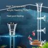 1pc Acrylic Aquarium Shrimp Feeding Tube And Dish, Clear Fish Tank Shrimp Feeder Tube Tray Shrimp Snail Shrimp Food Feeder Bowl