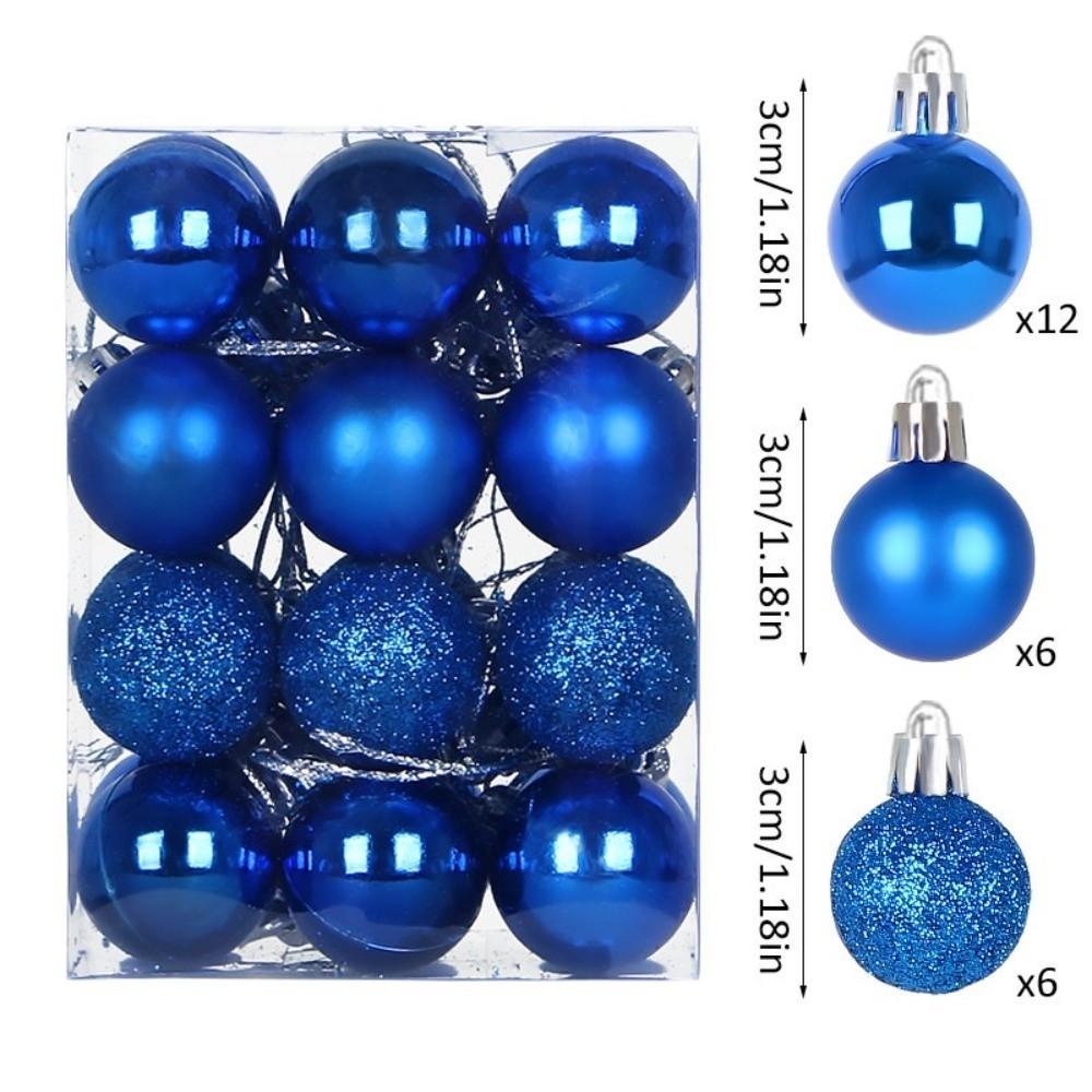 24Pcs 3cm Christmas Ornaments Plastic Christmas Ball Ornament Home Garden Decoration