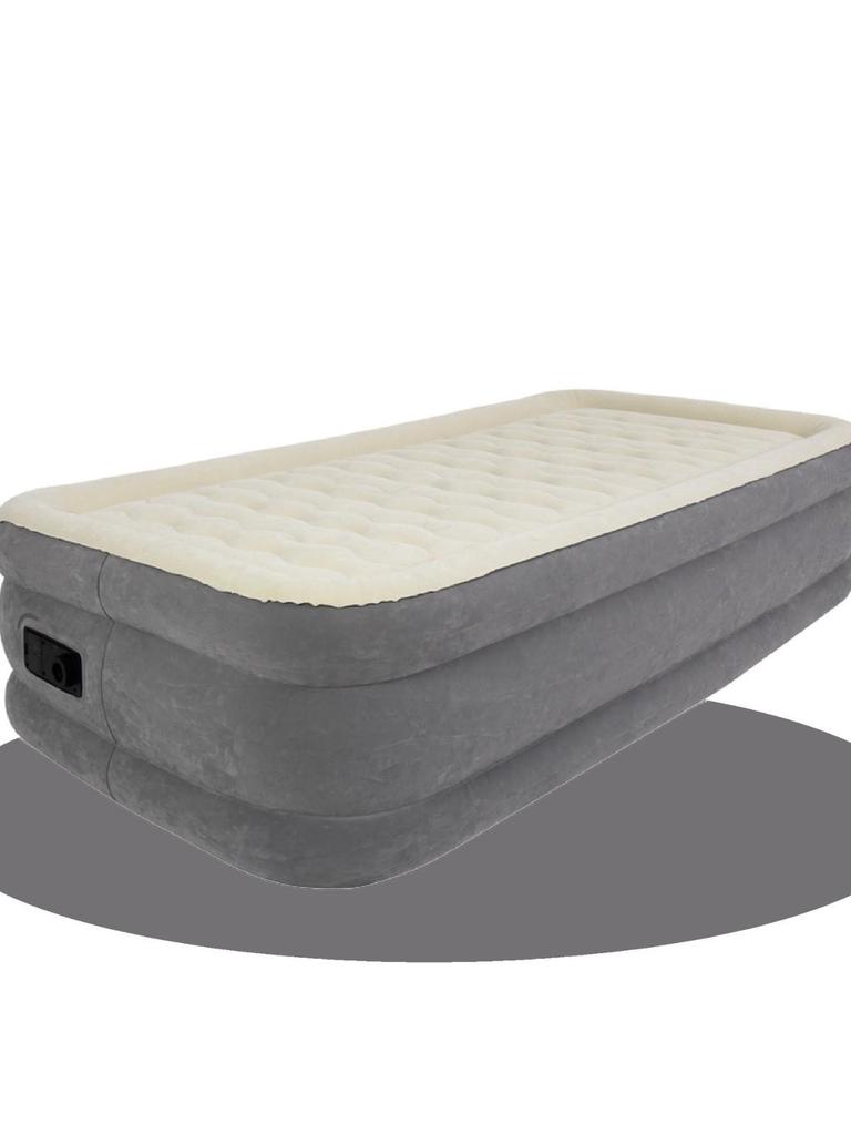 JILONG Luxury Double Layer Flocked Inflatable Bed with Built-in Pump