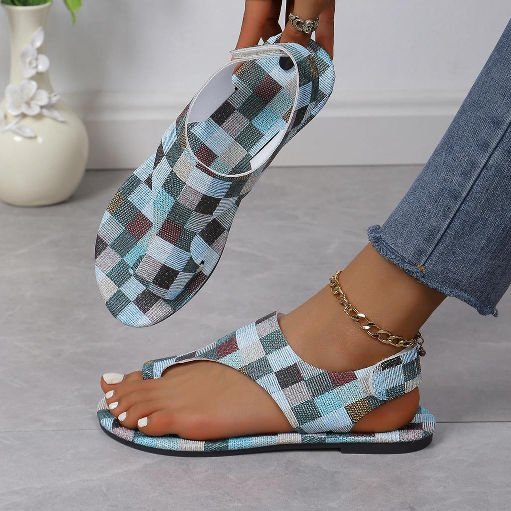 Women Flat Sandals 2024 New Summer Fashion Sexy Set Foot Beach Sandals Outdoor All-match Casual Slippers Plus Size Women Sandals