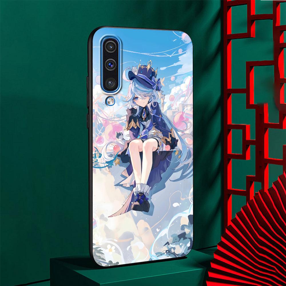 Милый чехол Furina Genshin Impact для Samsung Galaxy A10s A50 A50s A02s A03s A20 A30 A20e A70 A70s A20s A30s A10 Черный чехол для телефона