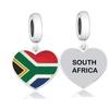 Brand Charms Bracelet Necklace South Africa Map and Flag Bead 925 Sterling Silver Fit Original Trendy Opp Bag Trade Assurance