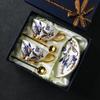 Мой Роскошный Синий Цветочный Керамический Кофейный и Чайный Сервиз