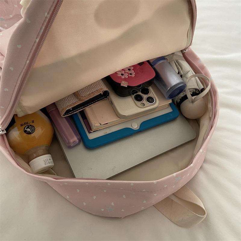 Schoolbag new schoolbag female cute girl polka dot high value junior high school students large capacity small fresh backpack
