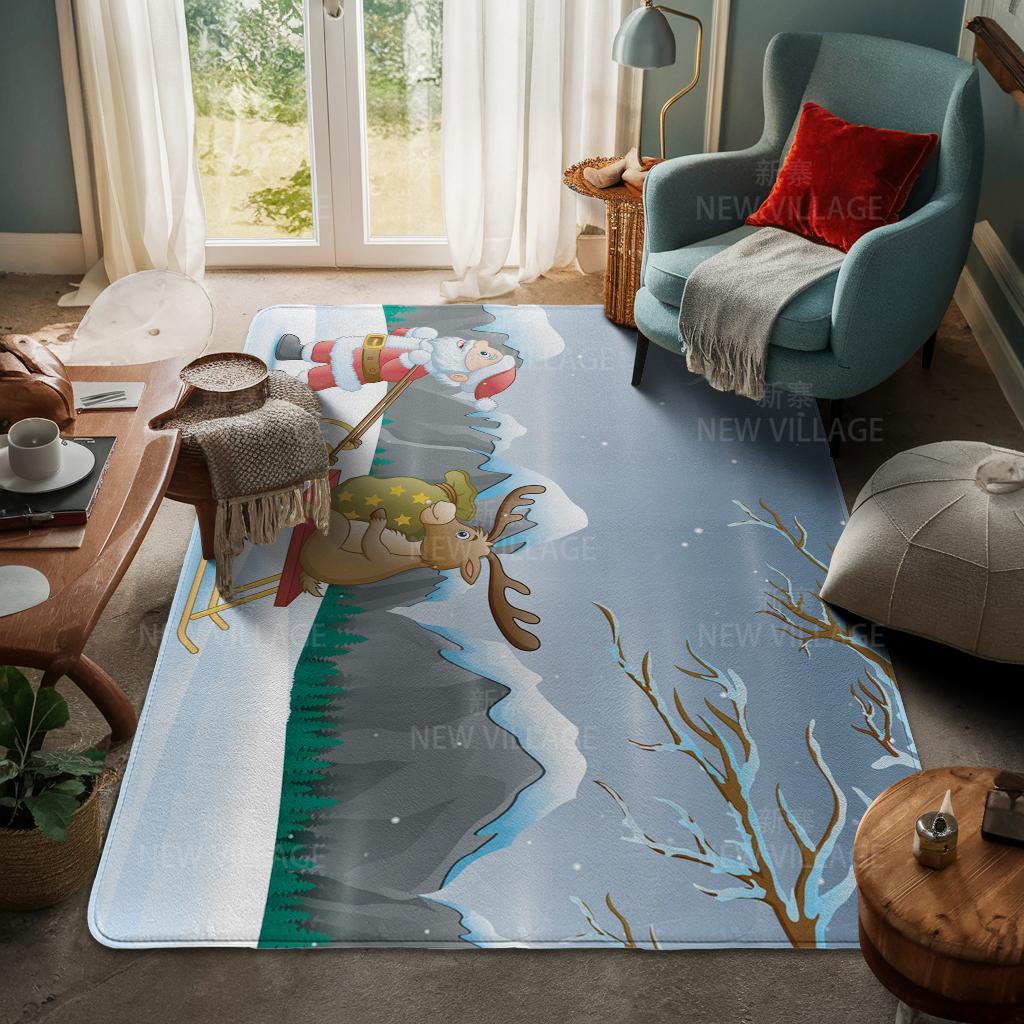 Ковер у входа в дом Домашний коврик у двери Гостиная Ванная Комната Ноги ванная комната Нескользящие коврики с водопоглощением для ванной Счастливого Рождества зима