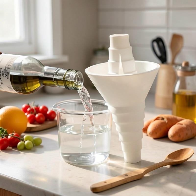 3Pcs Multi-Functional Liquid Transfer Funnel Set Universal Stepped Design Household Separatory Funnel for Oil Water