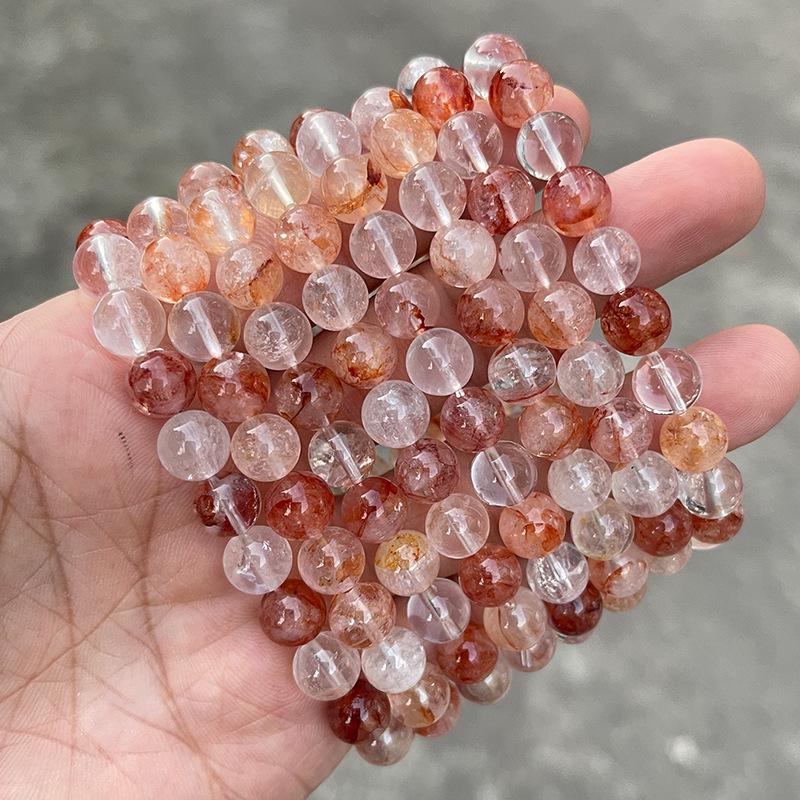 Jinde Natural Red Phantom Quartz Vintage Good Luck Crystal Beaded Bracelet