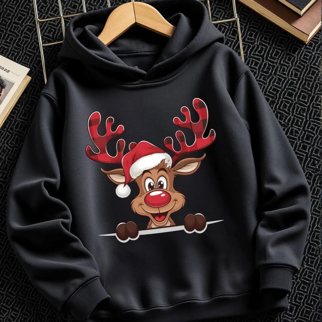 Christmas Autumn/Winter Fashion Casual Hoodie Meets Shirt, Cute Small Animal Print, Comfortable Warm Hoodie