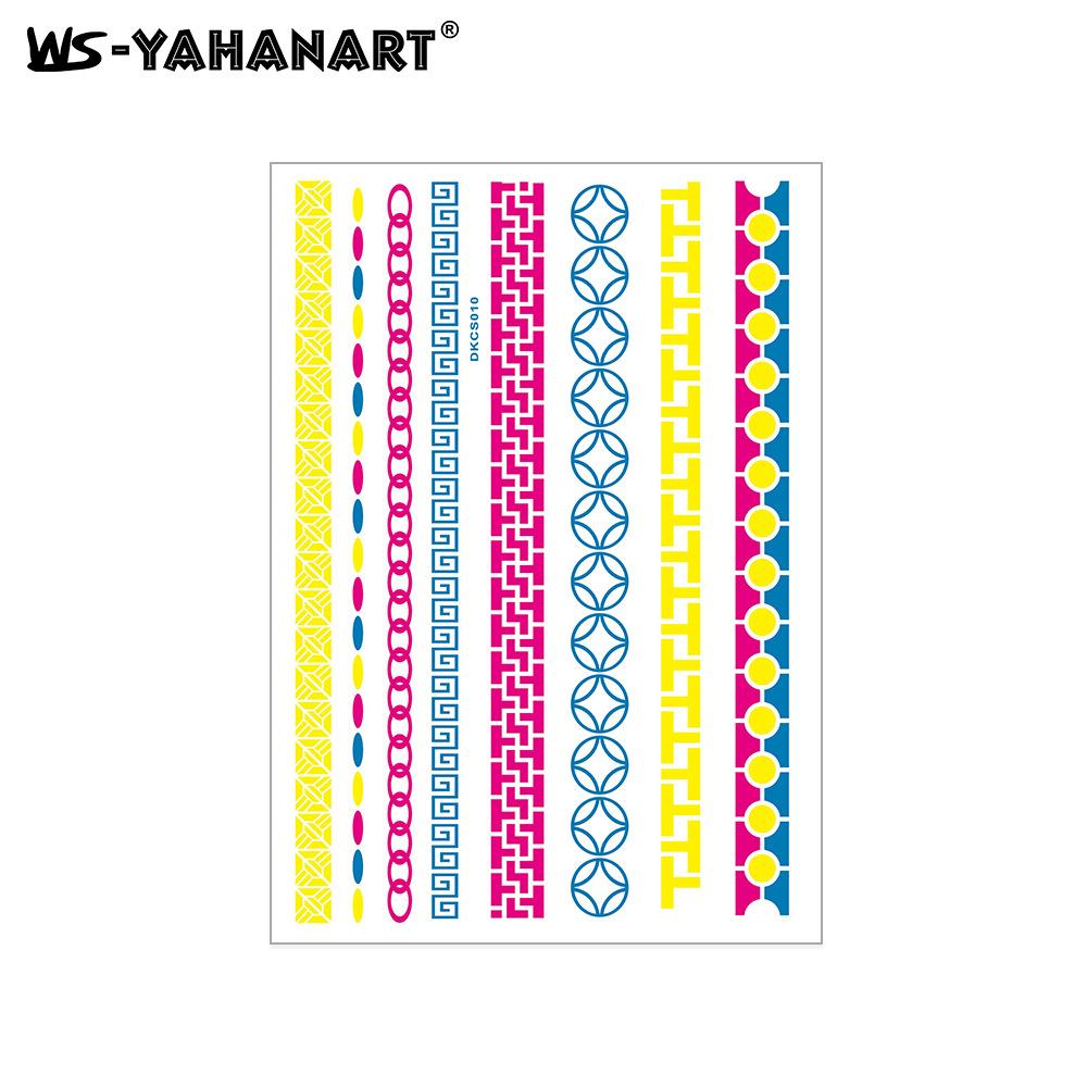 Креативная флуоресцентная наклейка-татуировка на руку с цветком, водонепроницаемая наклейка-татуировка на руку с пером