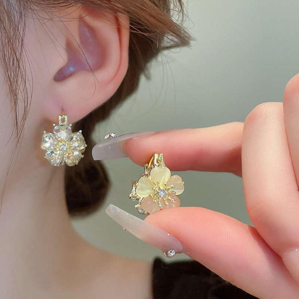 Серьги в пасторальном стиле, с цветами, винтажные, бижутерия, аксессуары, серьги с кристаллами, украшение