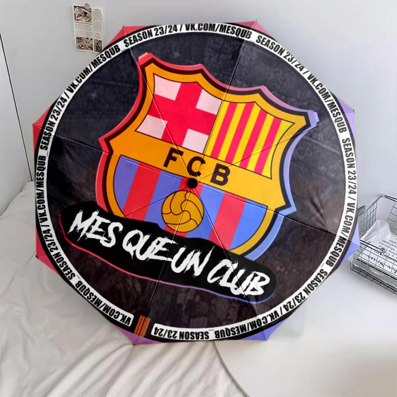 Узор FC Barcelona, автоматический складной зонт, портативная и складная конструкция, 8 спиц, рождественский или день рождения подарок.