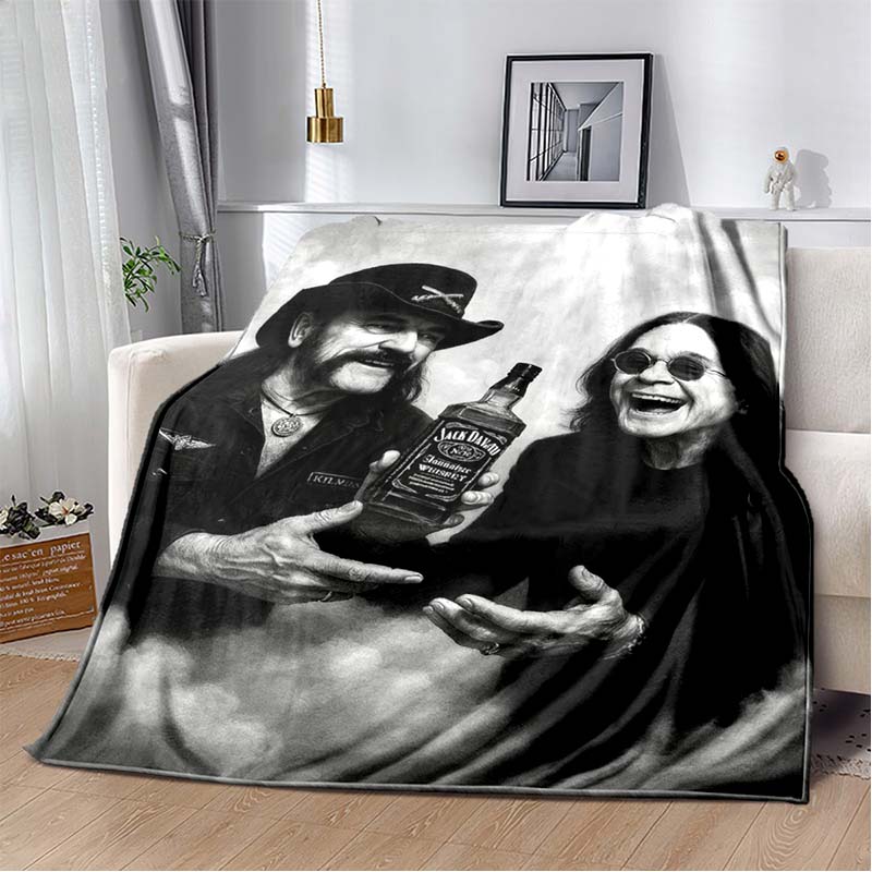 Jack Daniel's No.7 Vintage Whiskey Bottle USA Star Stripe Flag Flannel Blanket Soft Warm Washable Bar Whiskey Fan Man Cave Sofa Bedroom Decor Throw