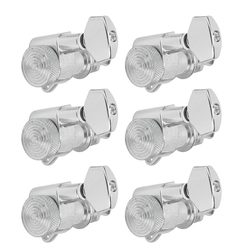 6 шт. запирающийся колок для настройки струн гитары металлический электрический герметичный колок головка тюнера комплект ключей серебристый 6 правый