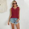 Женская весна и лето новая однотонная шифоновая рубашка, свободный круглый вырез, пуловер, жилет, топы