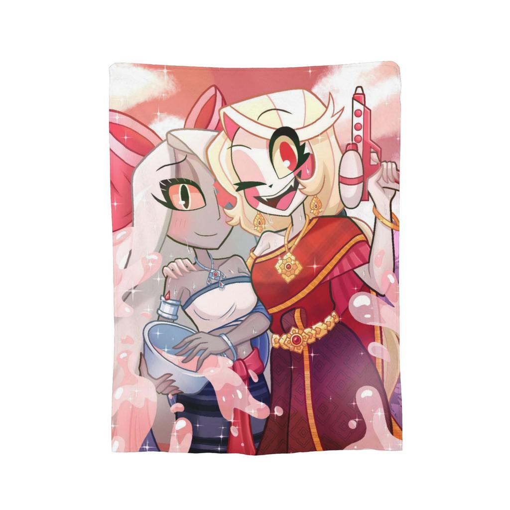 Cartoon Hazbins Hotels Vox Blanket Flannel Printed Multi-function Super Warm Throw Blanket for Bedding Car Rug Piece
