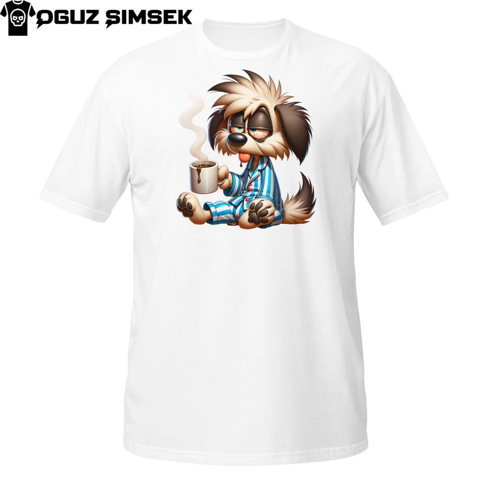 Sleepy Dog Coffee Shirt | Pyjama Pup Morning Mug Tee Unisex Shirt