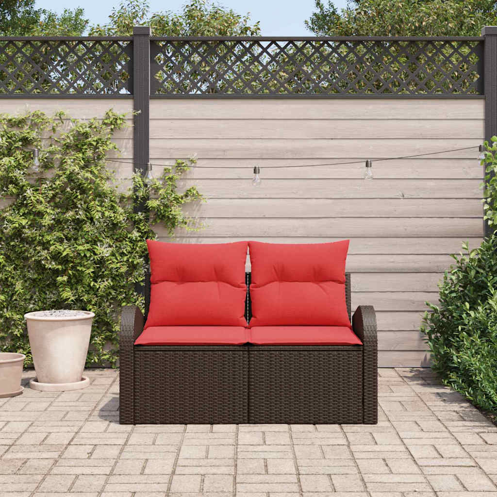 Garden Sofa Brown 124 x 62 x 85 cm Poly Rattan