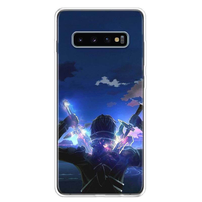 Чехол для телефона Samsung Galaxy S25 S24 S23 S22 Ultra, S21 Plus S20 FE S10 + S25Edge, с изображением Кирито и Асуны из Sword Art Online, Fundas Cover