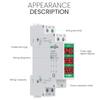 Mini Modular Din Rail Mount Three Phase Voltage Meter with LED Digital Display - Ac 60V-450V Gauge Indicator Detector by TONGOU