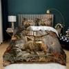 Комплект постельного белья с изображением животных, 2/3 шт., олени, осенний лес, листья, комплект постельного белья, дикие животные для подростков, размер Queen King, полиэстеровое одеяло